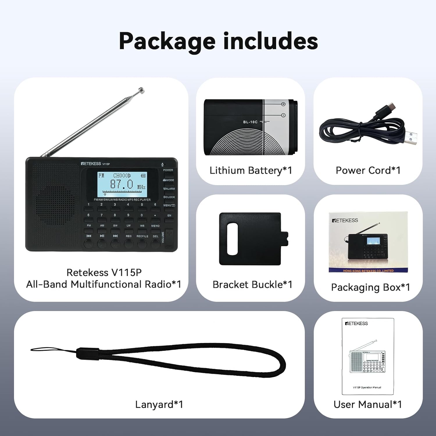 Retekess V115P Portable Shortwave Radio – Size Reference