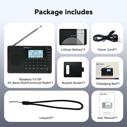 Retekess V115P Portable Shortwave Radio – Size Reference
