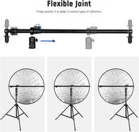 NEEWER Extendable Reflector Holder Arm, Photo Studio Telescopic 27.9” to 47.2” Boom Arm 360 Degree Swivel Reflector Bracket for Product and Portrait Photography, Ideal for Studio & Outdoor Photography