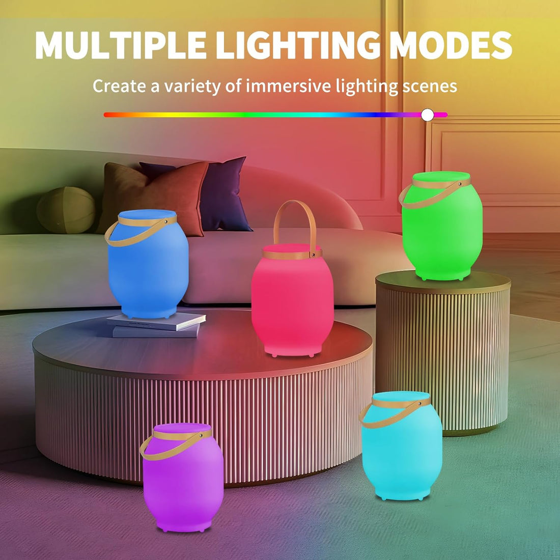 HvaJvny LED Table Lamp with Bluetooth Speaker, Portable Cordless RGB Desk Lamp, Hanging Color Changing Lamp, Smart Table Lamp for Bedroom/Nightstand/Home/Living Room