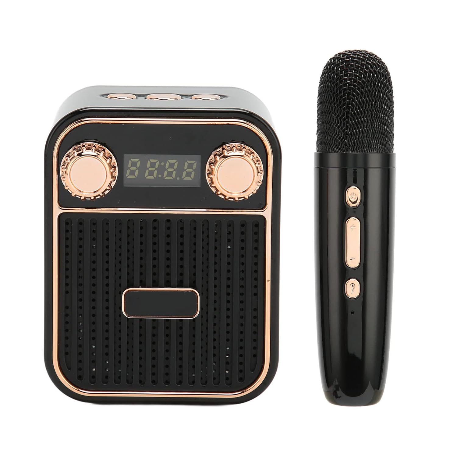 Cuifati Karaoke Machine for Kids, Portable Bluetooth Speaker with Hi-Fi Stereo Sound with Microphone, Bluetooth Card Headphones, Three Modes (Black)