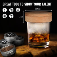 Cocktail Smoker Kit with Torch, 4 Flavors Wood Chips, Old Fashioned Cocktail Whiskey Gifts for Men, Drinking Accessories for Cocktails/Wine/Whiskey/Bourbon, Ideal Gifts for Dad, Husband (No Butane)