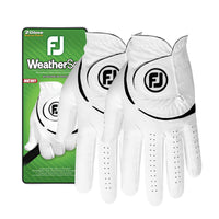 FootJoy Men's WeatherSof 2-Pack Golf Glove, White, Medium/Large, Worn on Right Hand