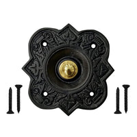 Akatva Decorative Doorbell Button – Finest Quality Bell Push Button – Easy to Install Calling Bell Button – Vintage Décor Doorbell Button Finely Hand Crafted - doorbell Wired - Antique Black Finish