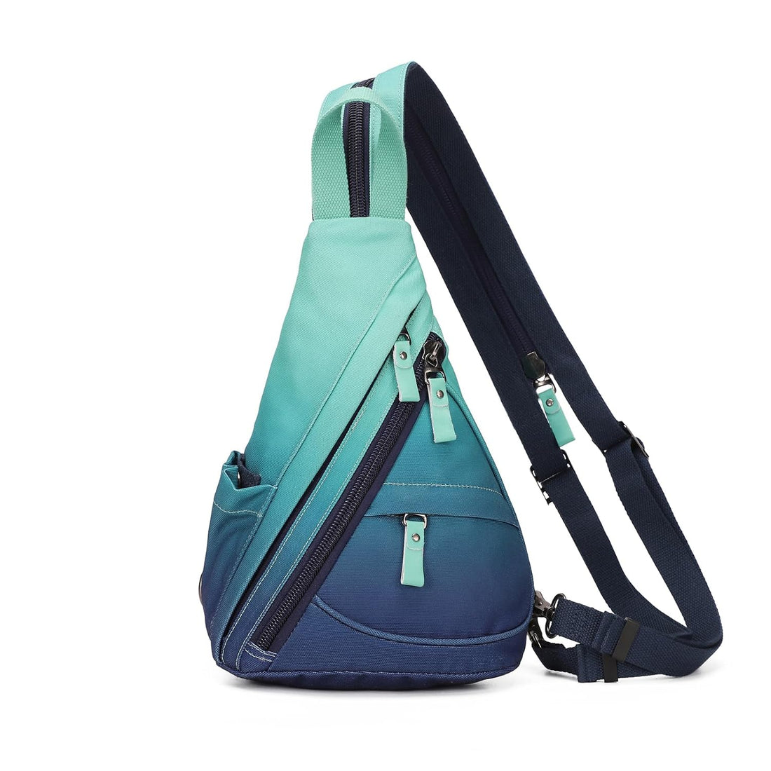 KL928 Sling Bag - Small Crossbody Backpack Shoulder Casual Daypack Rucksack for Men Women, 6881mr-blue+grayishgreen, Medium Size, Sling Bag