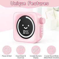 Sonneten Visual Timer for Kids, 99 Minute Digital Cute Kids Visual Timer Classroom Timer for Homeschool Supplies Study Teaching Time Management Tool Countdown Count Up Timer, Pink