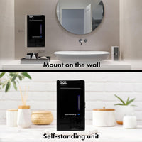Sol Automatic Mouthwash Dispenser, Commercial and Home mouth wash dispenser, 1.5L Frosty Mint Mouthwash Bottle, Alcohol-Free, with paper cups 100, For bathroom, Tamper proof, Wall Mount or Stand Alone