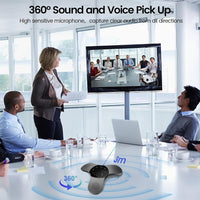 Bluetooth Conference Speaker with Microphone & Premium 360° Voice Pickup，USB-C Speakerphone Home Office for Teams/Zoom,Noise Cancelling Omnidirectional Conference Room Microphone and Speaker