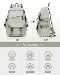 coofay Casual Backpack School Backpack, A-grey Green