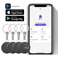 Key Finder Bluetooth Tracker Item Locator Item Finder with Key Chain for Keys Wallets Pet Bluetooth Tracking Device with Replaceable Battery 4Pcs (Black, 4Pack)