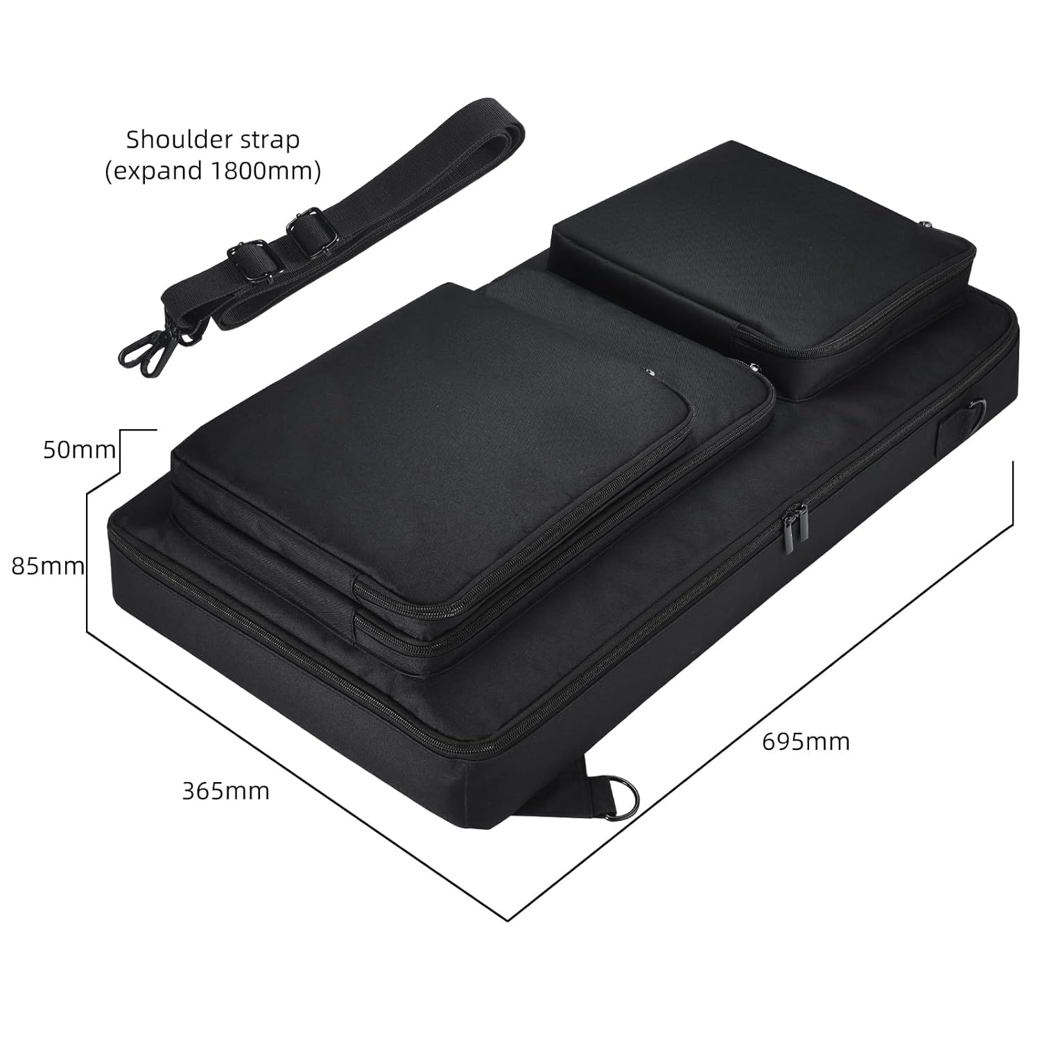 rokeblau Portable Storage Case for Pioneer DDJ-FLX6 DDJ-SX3/SX2/SX, Protective Bag With Adjustable Shoulder Strap, Large Capacity Durable Case For DJ Console, Laptop and Accessories (black)