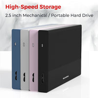 SUHSAI External Hard Drive 500GB USB 3.0 Portable Hard Disk Storage & Memory Expansion HDD, Backup External Hard Drive for Laptop Computer, MacBook, and Desktop (Silver)