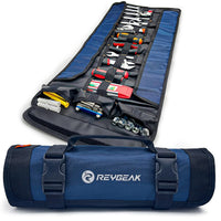 reygeak 25 Pocket Tool Roll Organizers,1680D PVC Wrench Roll Up Pouch,Heavy Duty Roll Up Tool Bag Organizer for Electrician，Carpenter，Mechanic or Hobbyist