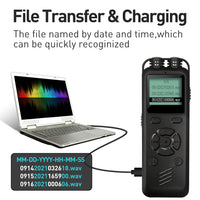 16GB Digital Voice Recorder Voice Activated Recorder for Lectures Meetings Audio Recorder with Noise Reduction Recording Device External Microphone and Line in Recording A-B Repeat MP3 Speaker