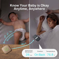 Sense-U Baby Breathing Monitor 3: Monitors Infant Breathing Movement, Rollover, Feeling Temperature and Baby Room’s Temperature, Humidity Level with Real-time Alerts from Anywhere