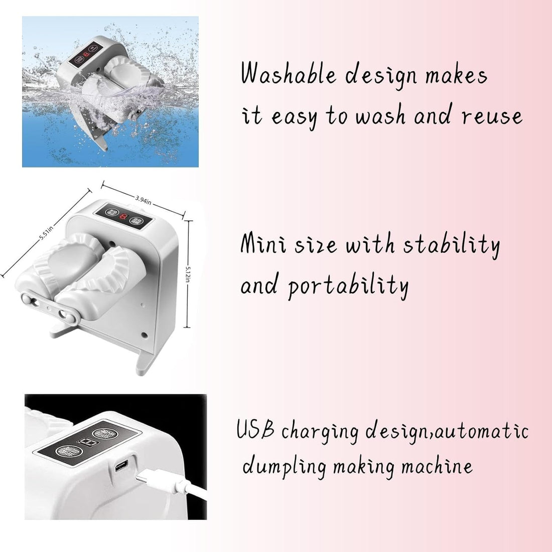 New Automatic and Manual 2 Modes Electric Dumpling Maker Machine with Kneading Pad and 2 Dough Pressing Tools, Easy and Rapid Forming Dumpling Maker Mold (1 pc) (1 pc)
