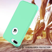 BENTOBEN Compatible with iPhone 8 Plus/7 Plus Case, 2 in 1 Slim Hybrid Shockproof Hard PC Bumper Rugged Drop Protective Women Men Phone Case for iPhone 8 Plus / 7 Plus 5.5 inch,Mint Green