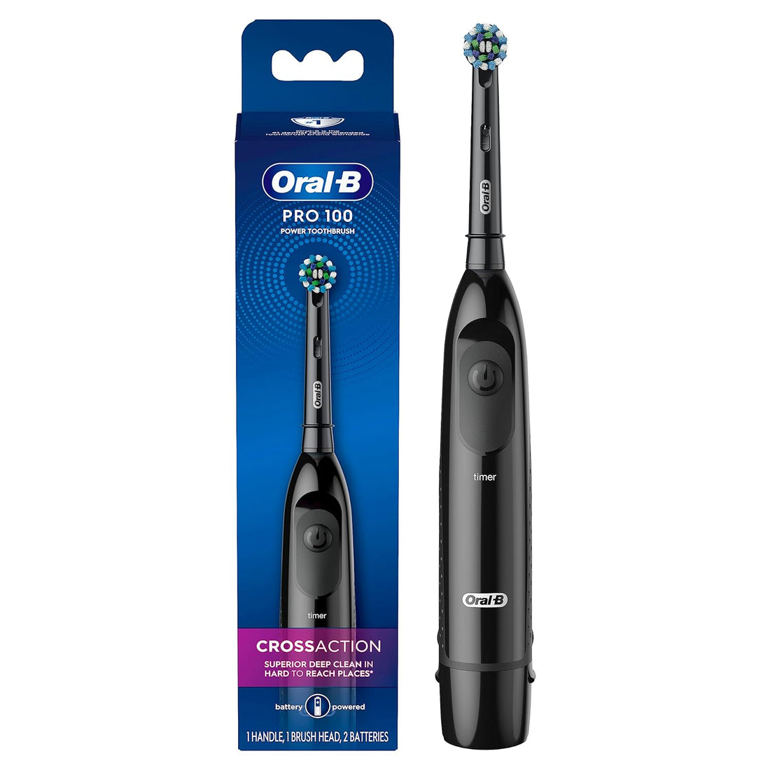 Oral-B Pro-Health Clinical, Superior Clean, Battery Power Electric Toothbrush, Black