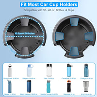 Car Cup Holder Phone Mount, 2 in 1 Adjustable Cup Holder Expander with 360° Rotation Base, Multifunctional Large Cup Organizer Phone Holder for Car Fits All Smartphones