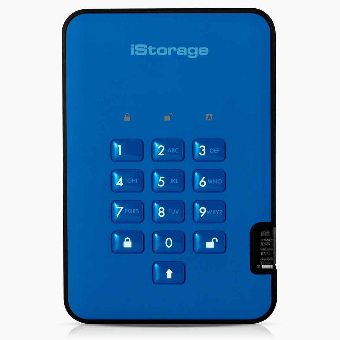 iStorage diskAshur2 HDD 3TB Blue - Secure portable hard drive - Password protected, dust and water resistant, portable, military grade hardware encryption USB 3.1 IS-DA2-256-3000-BE