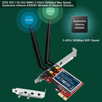 FebSmart Wireless N 2.4GHz 300Mbps PCIe Wireless Network Adapter for Windows 10 8.1 8 7 XP Server(32/64bit) and Linux PCs ,PCIe WiFi Card,PCIe WiFi Adapter(FS-N300)