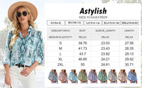 Astylish Womens Henley Shirts Fashion Long Sleeve Summer V Neck Button Down Snake Print Blouse Casual Tops and Office Shirts Blue XX-Large