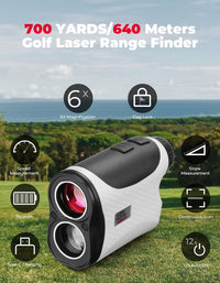 KEMIMOTO Golf Rangerfinder with Slope, 700 Yards Laser Range Finder, 6X Magnification, Rechargeable, IP54 Waterproof Range Finder for Golfing and Hunting