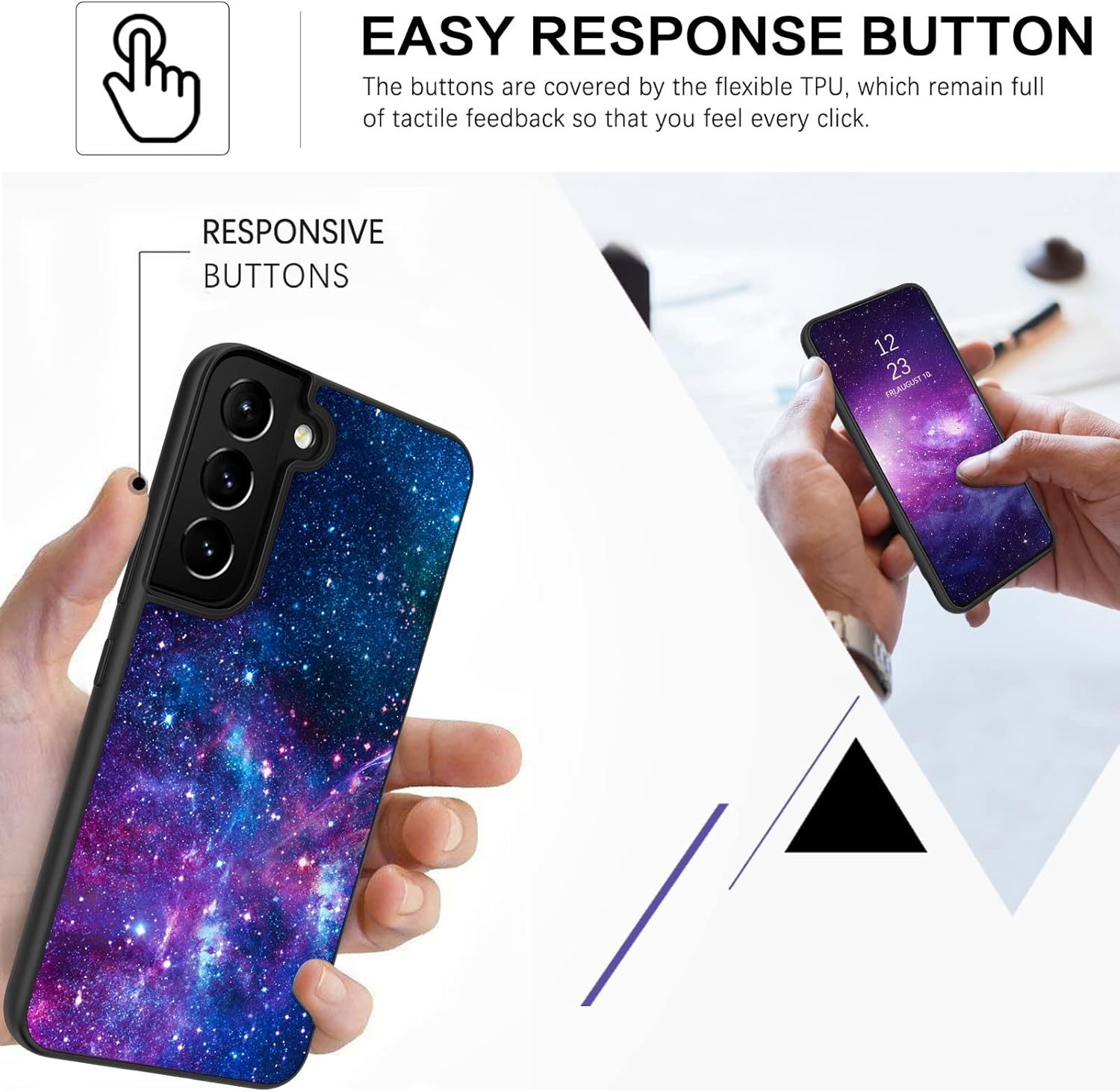 BENTOBEN Compatible with Samsung Galaxy S22 Plus Case, Slim Fit Glow in The Dark Flexible Bumper Protective Girls Women Men Boy Cases Cover for Galaxy S22 Plus 6.6 inch 5G, Nebula/Galaxy