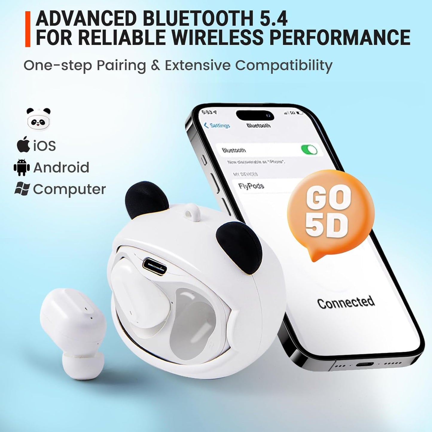 Kids Wireless Earbuds with Rotating Chaging Case Wireless – Packaging