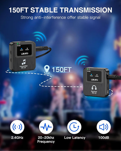 LEKATO Wireless in-Ear Monitor MS-20 Charging – Side View