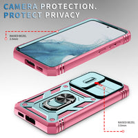 Korecase Design for Samsung Galaxy S23 Kickstand Case with Camera Cover Military Grade Drop Dual Layer Full Body Shockproof Protection Shell for Green & Pink