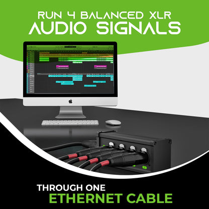 GEARit 4CH Extender & 25ft EtherCon-Compatible Cable – Close-up Detail