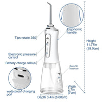 Water Dental Flosser Cordless for Teeth - AFROG 5 Modes Dental Oral Irrigator, Portable and Rechargeable IPX7 Waterproof Powerful Battery Life Water Teeth Cleaner Picks for Home Travel White