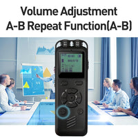 16GB Digital Voice Recorder Voice Activated Recorder for Lectures Meetings Audio Recorder with Noise Reduction Recording Device External Microphone and Line in Recording A-B Repeat MP3 Speaker