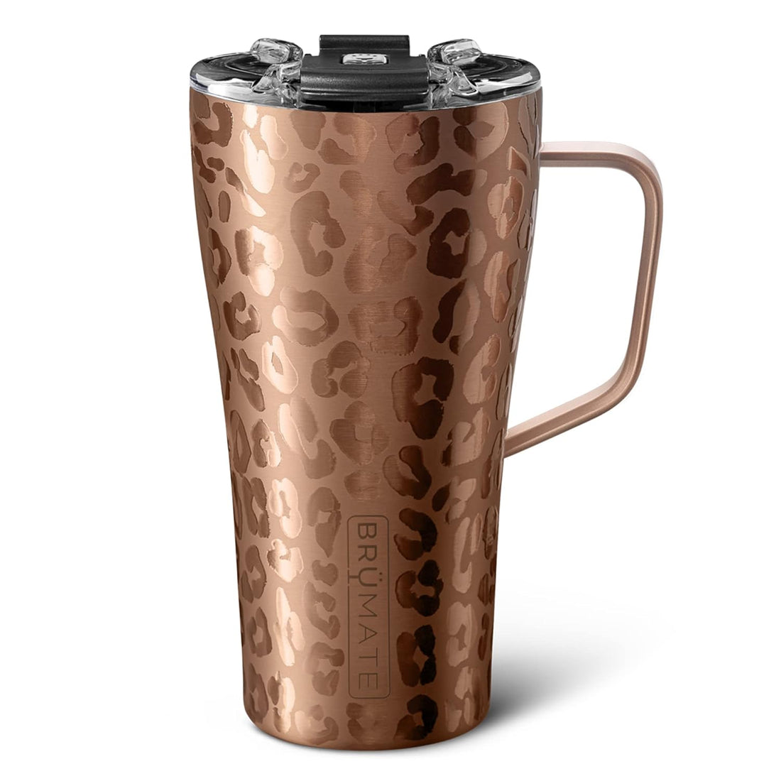 BrüMate Toddy 22oz 100% Leak Proof Insulated Coffee Mug with Handle & Lid - Stainless Steel Coffee Travel Mug - Double Walled Coffee Cup (Gold Leopard)