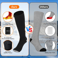 2023 Upgraded Heated Socks for Men Women, 5000mAH Rechargeable Battery Electric Socks with APP Control, Winter Cold Weather Warm Socks with 4 Heat Settings, Foot Warmers for Hunting Hiking Ski Camping