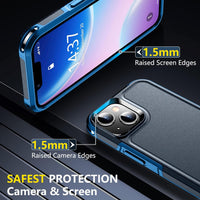 SPIDERCASE for iPhone 14 Case, [15 FT Military Grade Drop Protection][Non-Slip] [2+Tempered Glass Screen Protectors][2+Tempered Camera Lens Protectors] Heavy Duty Shockproof Case, Dark Blue