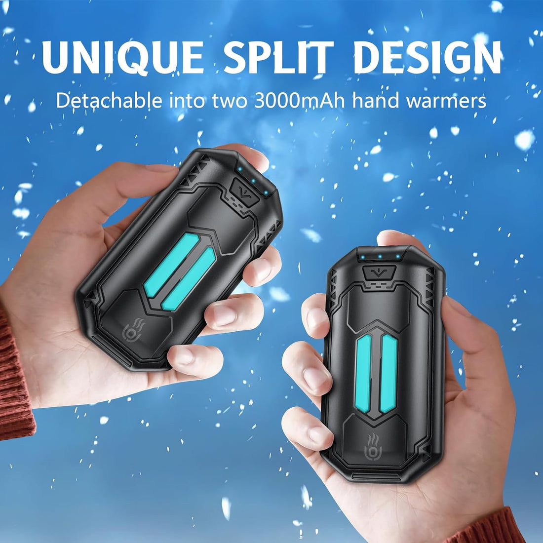 Hand Warmers Rechargeable OUTJUT 2 in 1 USB Pocket-Sized Handwarmers Easy to Carry 20h Electric Hand Warmer 3 Heat Settings Hot Hand Gifts for Men Women Go Out for Hiking Camping Sking and Fishing