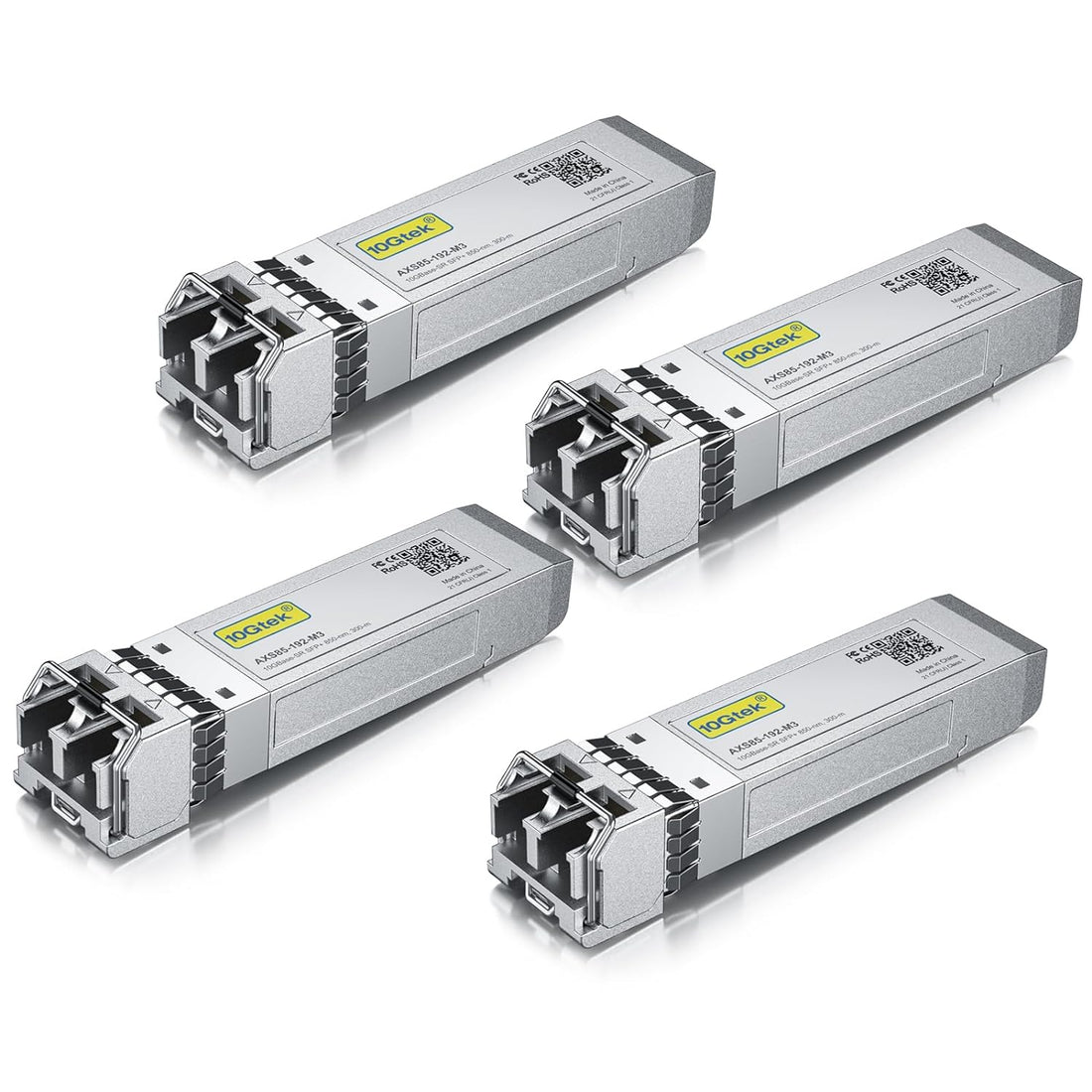 10Gtek for Cisco SFP-10G-SR, 10Gb/s SFP+ Transceiver Module,10GBASE-SR, MMF, 850nm, 300-meter, Pack of 4
