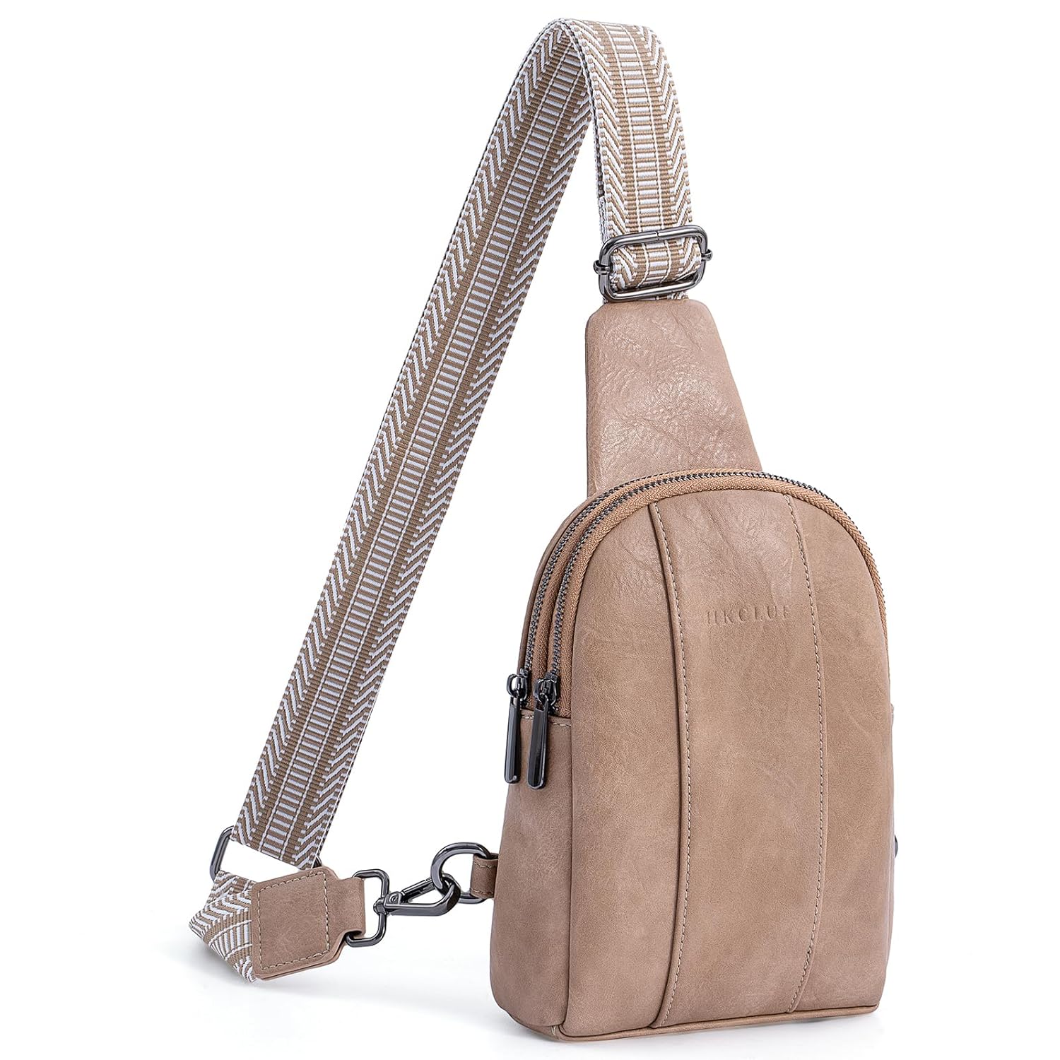 HKCLUF Crossbody Sling Bag for Women,Vegan Leather Crossbody Fanny Packs Fashion Chest Bag for Women with Adjustable Strap