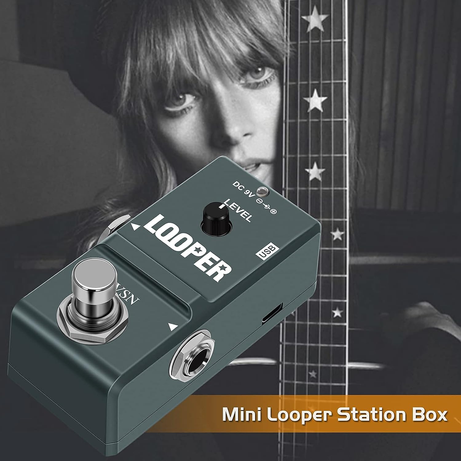 VSN 48K Looper Electric Guitar Effect Loop Pedal 10 Minutes of Looping Unlimited Overdubs USB Port True Bypass