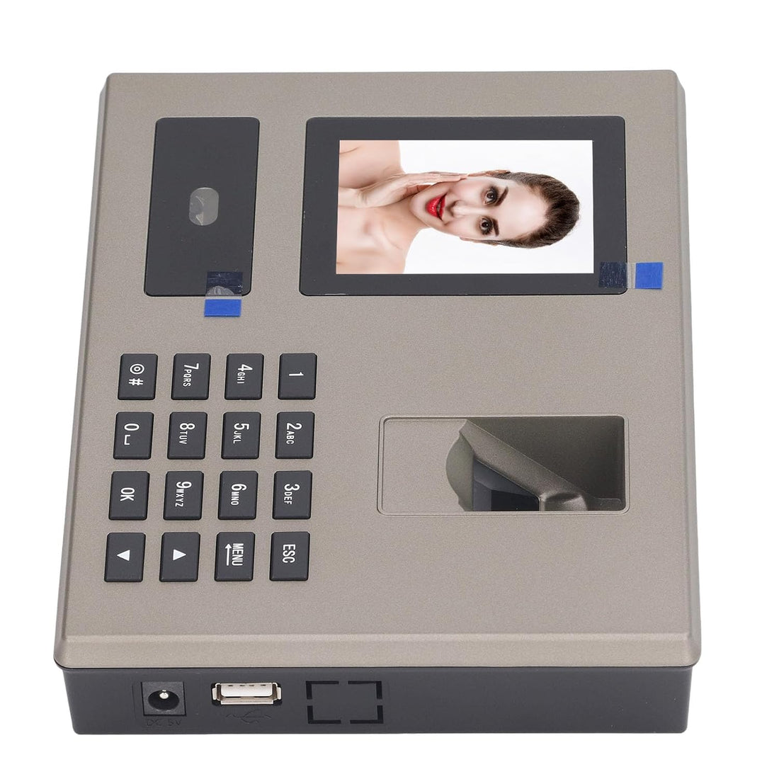 Employee Attendance Machine, 100‑240V Simple Operation Biometric Time Attendance Quickly Identify PIN Punching Warm Voice Prompt for Enterprises (US Plug)