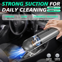 Homtronics Portable Car Vacuum, 14000PA/110W High Power Rechargeable Cordless Car Vacuum Cleaner with 3-Layer Filters, 2-Speeds, Emergency Lights, 4 in 1 Air Blower, Hand Held Vacuum Cleaner for Car