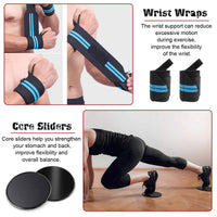 13-in-1 Ab Roller Wheel Kit with Knee Pad, Resistance Bands, Push-Up Bar, Jump Rope, Core Strength & Abdominal Home Gym Abs Workout Equipment for Men/Women