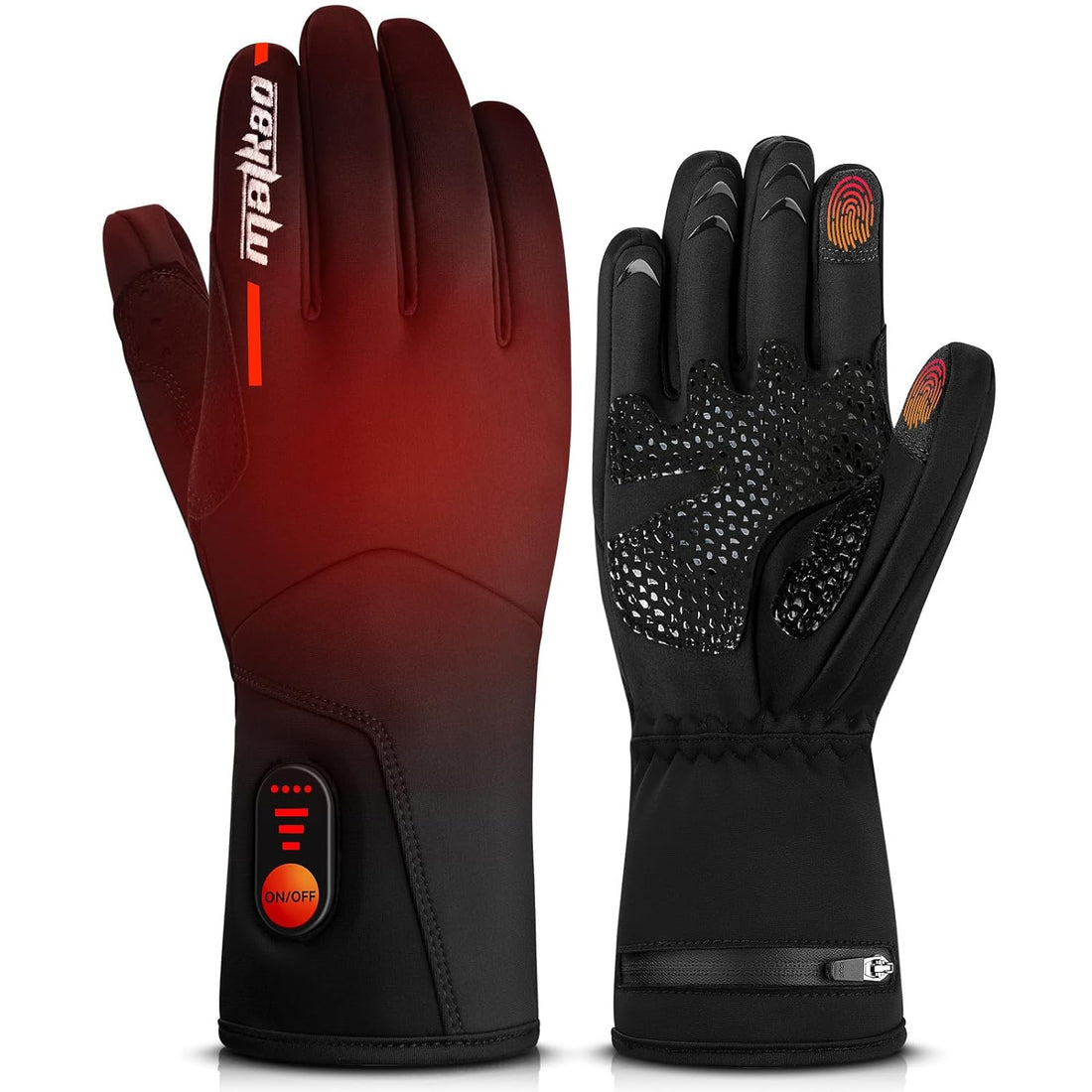 Heated Gloves for Men Women Rechargeable, 3000mAh Heated Motorcycle Gloves with Battery, Electric Heated Work Gloves Liners, Touch Screen Winter Gloves Warmer for Cycling, Motorcycle, Skiing, Hunting