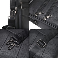 Leather Shoulder Handbag Messenger Bag for Men Business Office Work