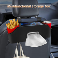 Car Headrest Backseat Organizer,Seat Back Organizer,Hook,Cup Holder,Tissue Box,Phone Holder,Storage Box,Multifunctional Storage for Car Travel Accessories(Black)