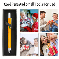 Birthday Gifts For Men, Multitool Tech Tool Pen Set, 6 in 1 Multi Tool Pen Aluminum Screwdriver Pen Gifts For Men Dad Grandpa Boyfriend Stocking Stuffers Christmas Cool Gadgets Father's Day Yellow