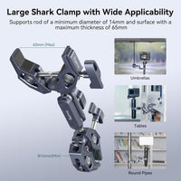 SmallRig Double Clamp Mount, Umbrella Clamp, Super Clamp Arm, for Chair, Pole, Tripod, C Stand, Handlebar, All Metal Max Load Capacity 3.5kg - 4103