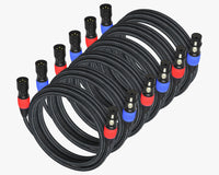 BRIDGEE XLR Microphone Cables(6-Pack 6ft),Braided Premium Balanced XLR Cable 3-Pin Male to Female